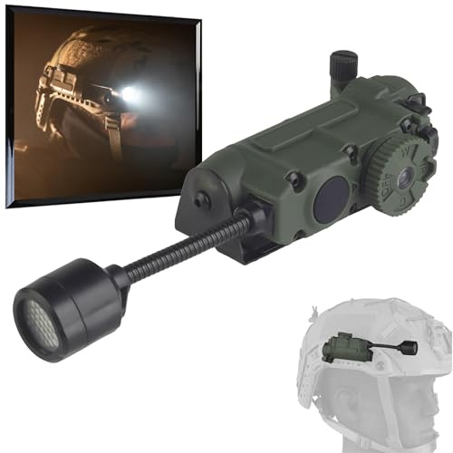 WLXW Outdoor 5-in-1-Airsoft-Helmleuchte Mit Halterung, Inklusive Taktischer ARC-Führungsschienen-Gurtbandclips, for Die Montage des MOLLE-Gurtsystems(Rg)