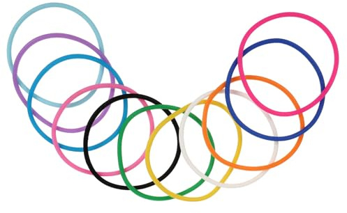 SUPVOX Bracciale in Silicone Rotondo 10 Pezzi, Elastico, Stile Retrò | Colori Vivaci, Resistente allo Sbiadimento, Confortevole da Indossare, Adatto a Feste e Ragazzo Ragazza Colore Casuale