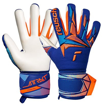 Reusch Torwarthandschuhe Kinder | starker Grip, Flexible Passform & Komfort | atmungsaktiv, für Training & Spiel, geeignet für Naturrasen & Kunstrasen, Größe 4-8, Attrakt Freegel Advance Junior