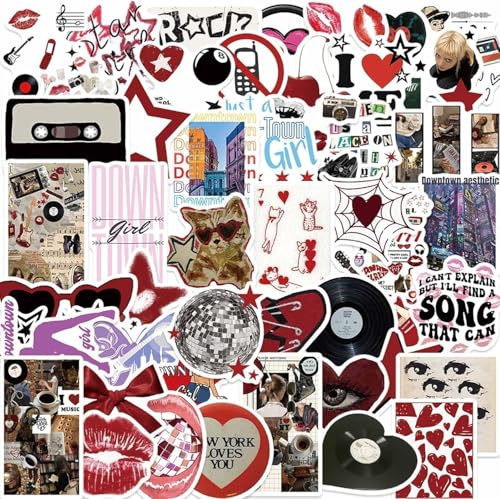 100Pcs Y2K Downtown Girls Sticker Pack, Aesthetic Waterproof Vinyl Stickers for Water Bottle, Laptop, Skateboard, Cool Trendy Decals for Teens Adults, Cute Party Supplies & Gift Ideas