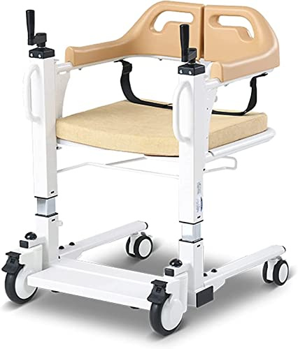 Ascenseur portable pour patient avec transfert divisé à 180 degrés, chaise percée et fauteuil roulant de salle de bain pour personnes âgées paralysées, capacité de 120,2 kg