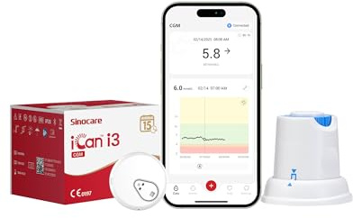 Sinocare iCan i3 Continuous Glucose Monitor,15 Day Wear-life CGM-1 PCS