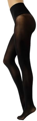 CALZITALY Medias Tupidas, Medias sin Costuras, Opacas con Cinturon Confort, Pantys 50 DEN, Negro, Azul Marino, Verde, Jeans, Portwine, S, M, L, XL, XXL, 50 DEN, Made in Italy