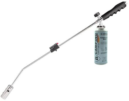TronicXL Bruciatore a gas per erbacce, bruciatore per erbacce, attacco a baionetta, accensione piezo senza sostanze chimiche, utilizzabile anche come accendifuoco a gas (diserbante + 1 bottiglia)