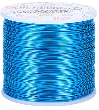 BENECREAT 20 Gauge (0.8mm) Aluminiumdraht 770FT (235m) Eloxiert Schmuck Handwerk machen Friesen Floral farbigen Aluminium Craft Draht - DeepSkyBlue