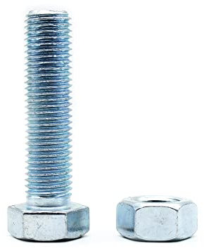 DOJA INDUSTRIAL | Sechskantschrauben und Muttern Set | 8 x 60 mm | PACK 30 | Voller Thread Sechskant Schrauben und Mutter | Gewindeschrauben | Maschinenschrauben Schraubenset | Schraube Sortiment