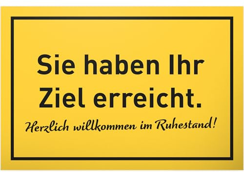 DankeDir! Ziel erreicht - Schild - Verabschiedung Geschenkidee Party Deko Karte Pensionierung Abschied - Ruhestand Renteneintritt Rentner Geschenk Frauen & Männer Rente Kollege