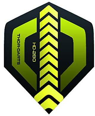 THOR-DARTS ®™ 120 Micron extra Thick oder 150 mic Ultra Strong Darts Flights extra Lange haltbar (100 Micron Flights extra Strong bis 150 Micron Flights Ultra Thick) (F1 gelb, 36 Stück (12 Set)) …
