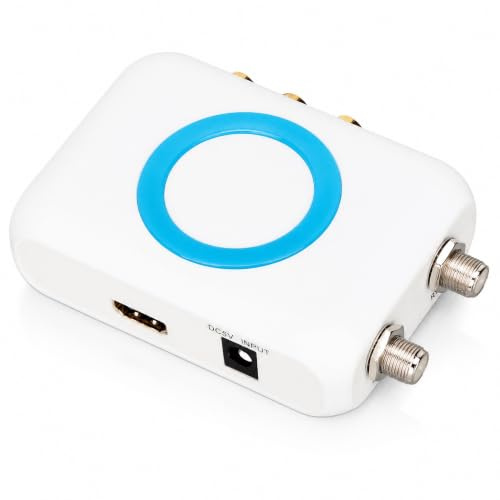 Dilwe HDMI RF Modulator, Support PAL/NTSC Format Output to RF Modulator 1080P PLL Control of VHF Operating Frequency for Home TV Replacement