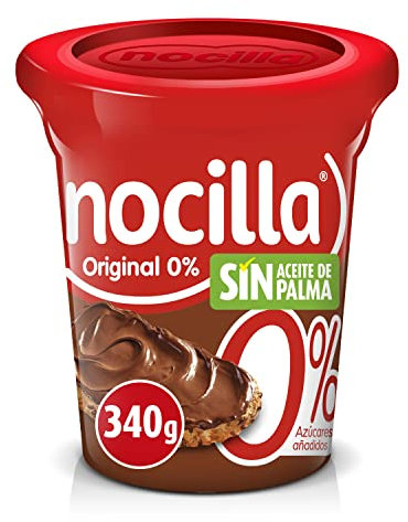 Nocilla, Original, Crema al Cacao con Avellanas, 0% Azúcares Añadidos, sin Aceite de Palma - Tarrina 340g