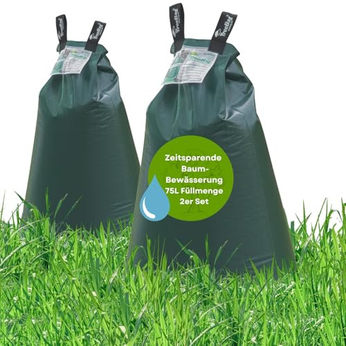 TreeBag Wassersack für Bäume 2 x 75L – UV-stabiler Baumbewässerungssack aus PE – Effektiver Bewässerungssack Baum für Garten & Stadtgrün