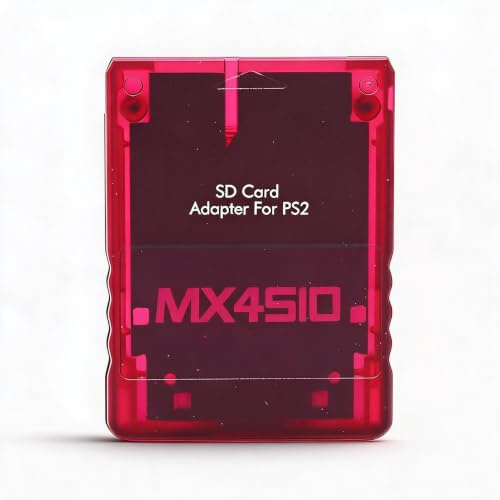 Adaptador de Tarjeta de Memoria para PS2, MX4SIo (expansión de Memoria para SIO) Adaptador de Tarjeta de Memoria SIO2SD Lector de Tarjeta de Memoria de Repuesto para Consola para PS2 Fat(Rojo)