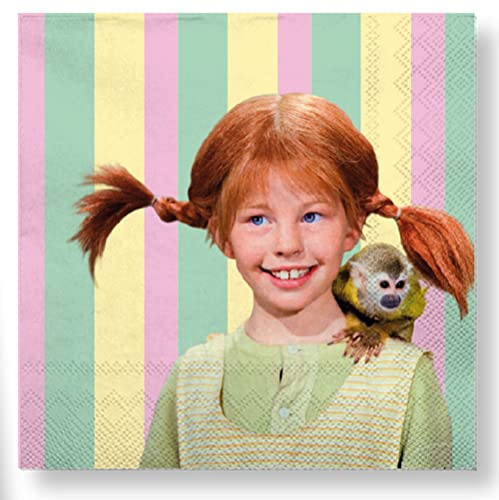 Pippi Langstrumpf Servietten 20 Stück - Partyzubehör und Dekoration