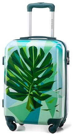 WITTCHEN Handgepäckkoffer Young-Kollektion ABS mit Polycarbonat Beschichtung und Teleskopgriff Kabinenkoffer Reisekoffer Handgepäck Kleiner Koffer Größe S 34L Grün-blau