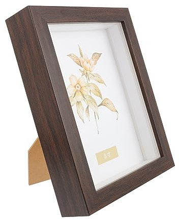 LIFKOME Rustic Shadow Box 8 Inch Display Case for Keepsake Medal Photo Dried Flowers
