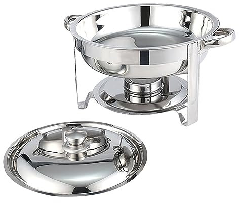 Chafing Dish Buffet Set 5L Full Package Insulation Set with Water Tray Fuel Rack Alcohol Heating Fuel Rack for Parties/Dinners/Dining/Buffets Weddings