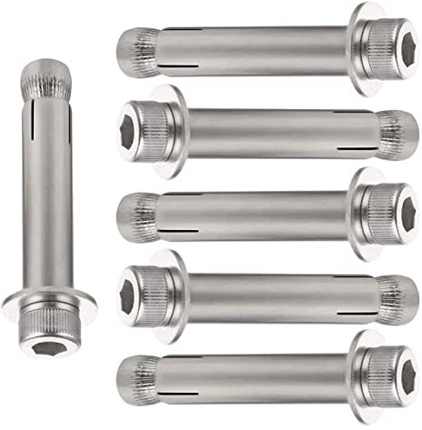 CTRSM Ankerschrauben, Dehnschraubenbolzen, Dehnschrauben – Dehnbolzenhülse, Ankerschraube, geschlossener Haken, Ankerbolzen, Edelstahl 304, M6 x 70, 6 Stück(Color:M6*100 6pcs)