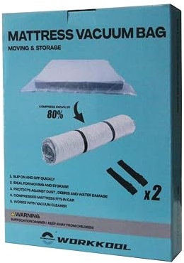 WORKKOOL Borsa per il movimento, stoccaggio, vuoto guarnizione materasso borsa con cinghia (per materasso 140/150/160 x 200 cm)