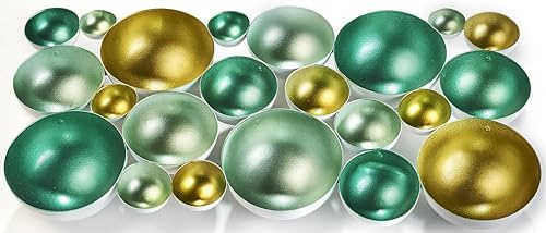 Kobolo Kerzenhalter Kerzenschale Dekoschale - Bubble - aus Metall in Grün- und Blautönen