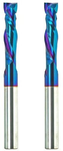 2 PCS CNC Router Bits Up&Down Cut Solid Carbide Compression End Mill 1/4 Shank for Side milling, end milling, Finish Machining