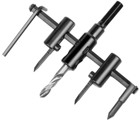 Tuxxjzm a tazza regolabile, taglierina a tazza regolabile – 40 – 120 mm – Fresa circolare regolabile, trapano per cartongesso, taglio rotondo, tipo di aereo, utensili