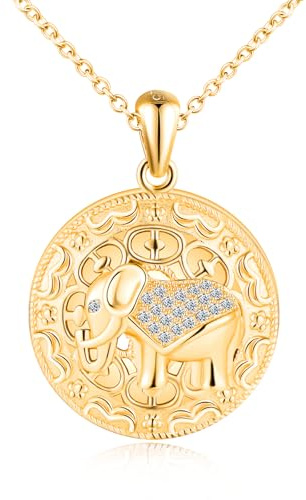 VIKILEE Tiere Foto Kette Silber 925:Halskette Damen Skelett Medaillon zum Öffnen für Bilder-Niedlich Zirkon Elefanten Anhänger Ketten Schmuck-Personalisierte Geschenk für Frauen Mama Freundin Mädchen