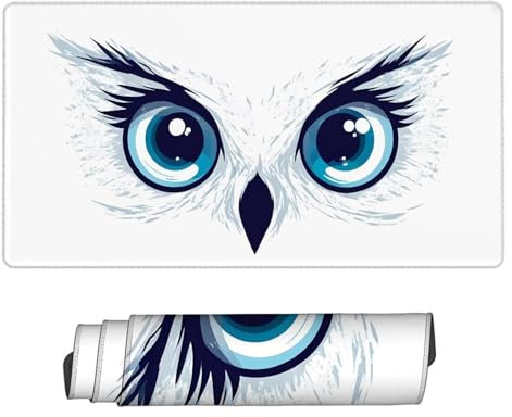 Tapis de Souris Blanc Tapis de Souris Gaming Oiseau Tapis de Souris Large étendu Optimisé pour les capteurs, Friction modérée,Tapis de souris étanche avec Bords Cousus, Maison XXL 900x400x3mm H2-310