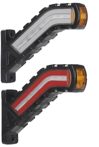 2 x LED Leuchten LKW Begrenzungsleuchten,12-24V LED Seitenmarkierungsleuchten ,Wasserdichte Positionsleuchte Seitenmarkierungsleuchten für LKW PKW, Auto Wohnwagen KFZ Lampe Leuchte Licht,Weiß/Rot/Gelb