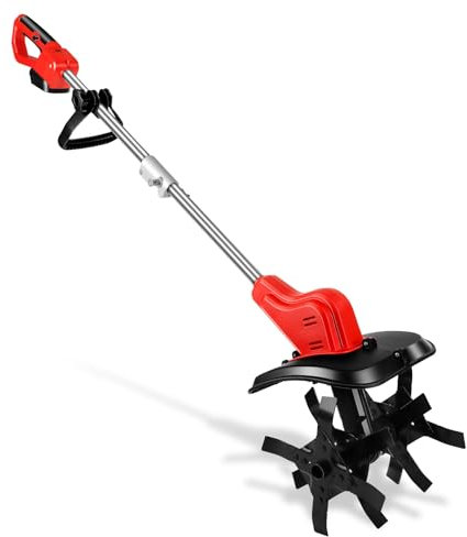 Motozappa Elettrica per Batteria Makita 18V, Motozappa a Batteria con Schermo LED, Altezza Regolabile, larghezza di lavoro 30 cm, profondità di lavoro 22 cm, per Giardini e Cortili (senza batter)