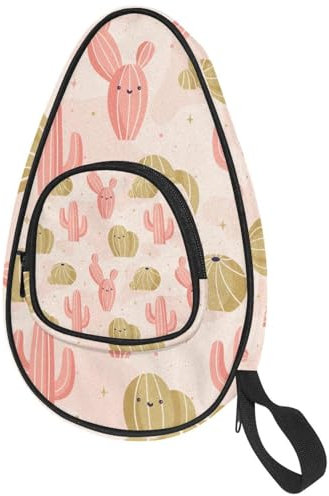 VAPOKF Housse pour raquette de tennis de table, joli motif cactus pour raquette de ping-pong avec pochette pour 4 à 5 balles