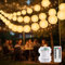 SOAIY Guirlande Lampions LED 8m 20 Lanternes, Alimentation Batterie, Télécommande & Minuterie, 8 Modes Éclairage, Étanche pour Balcon, Jardin, Terrasse, Fêtes, Décoration Magique Extérieure