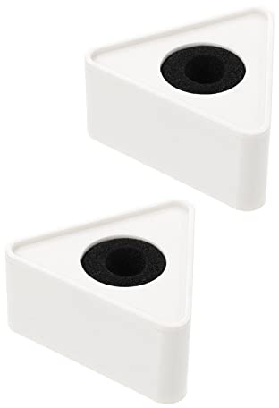 Hoement 2pcs Triangular Mic Logo Flag Station Lightweight Portable Microphone Branding Supplies for Interviews and Broadcasting Durable Pvc and Abs Design