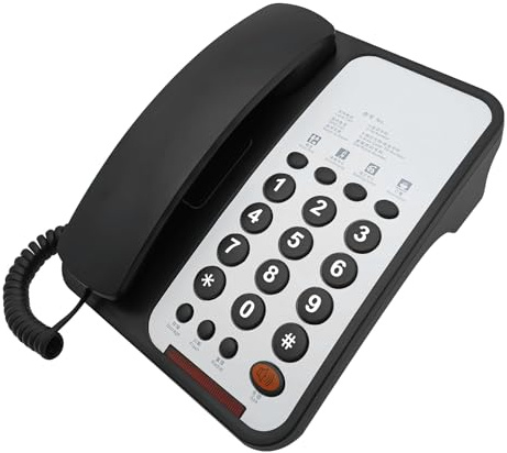 LfrXtra Accueil, Téléphone fixe de base pour personnes âgées Téléphone domestique analogique avec rappel filaire Petit bureau Téléphone pour chambre d'amis