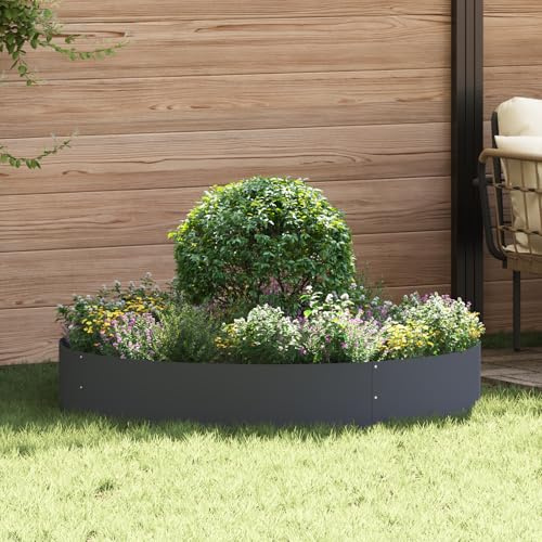 HaoChrymec Jardinière en Métal with Métal Durable, Design Minimaliste, Jardinières Extérieur, Bac à Fleurs Extérieur, Jardinière Balcon, Balconnière Extérieure, Anthracite, 120 cm