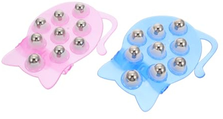 minkissy Katzenförmiges 2 Stück Stahlkugel Massagegerät 360° Rollball Körpermassagegerät Tragbar Für Gesicht Nacken Rücken Entspannung Reise