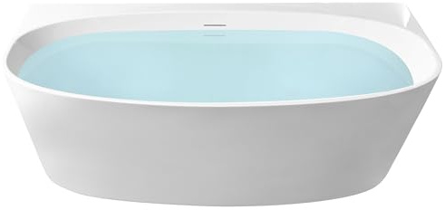 Badewanne 150 x 79 cm oval Acryl weiß modernes Design Wandbadewanne Parnaiba