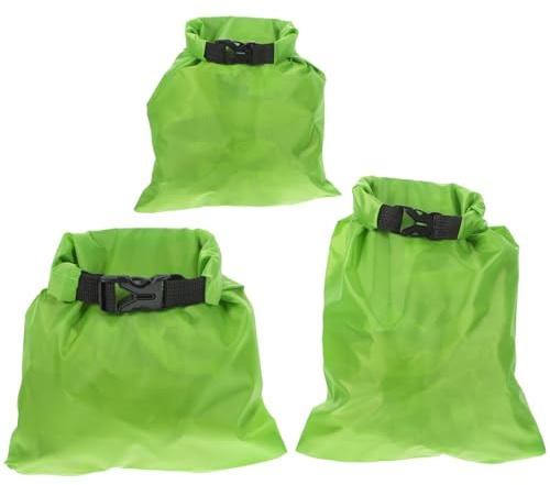 Mikinona Aufbewahrungstasche 3 Stück aus Strapazierfähigem Nylon mit 1,5l 2,5l Grün Doppelt Vernähte und Getapte Nähte für Geld und Dokumente Beim Kajakfahren und Kanufahren