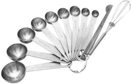Alipis Cucharas Medidoras de Acero Inoxidable con Regla para Cocina y Repostería Utensilios Precisos para Líquidos y Sólidos Diseño Práctico y Compacto