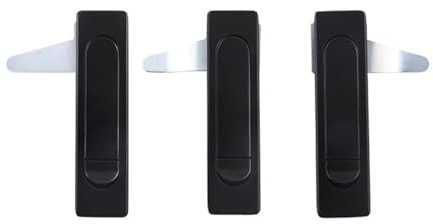 3Sets Zinc Alloy MS730 Plane Locks Matte for Distribution Cabinet Lock Kit Box Tin Trunk Locker(3set-Black-no-Key)