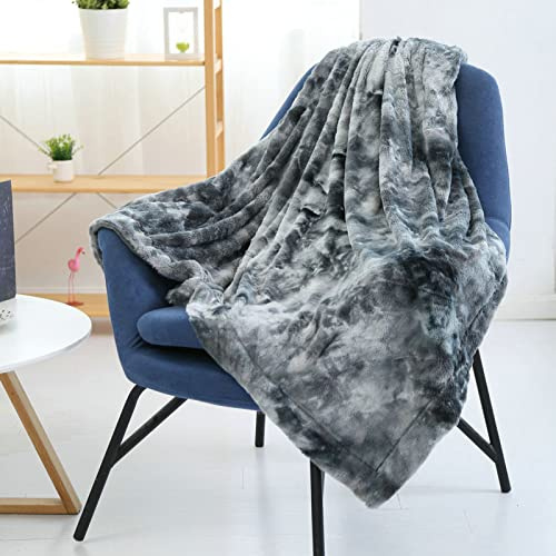 Coperta in pelliia Sintetica, Coperte in pelliia Sintetica Double-Face Grigio Chiaro, Coperte in Flanella, aessori Autunnali e Invernali, Coperte Regalo, Lavabili in Lavatrice, Facili da Pulire