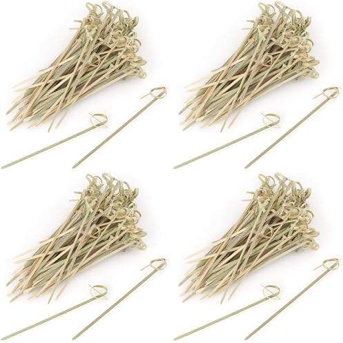 Fackelmann Palillos decorativos bambú, color natural, 10cm, 50 ud-s. (Paquete de 4)