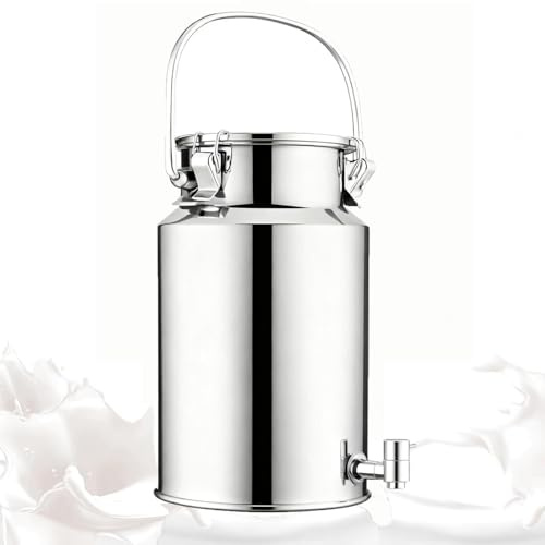 Bidon INOX avec Robinet 3l/5l/10l/15l Bidon a Lait Aluminium De Transport De Lait De Ferme Bidon De Baratte GH,liters-10L