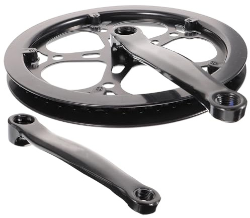 Veemoon 170mm Singlespeed Kurbelgarnitur mit 52 Zähnen Eisen Kettenblatt Hohlkurbel für Bahnräder Falträder und Mountainbike Ersatzteile