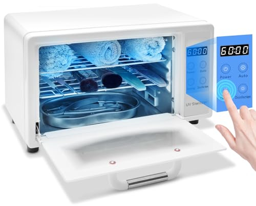 CGBE 10L Autoclave Stérilisateur UV avec Séchage pour Salons de Manucure | Air Chaud Thermostatique à 75 °C - 160 W Stérilisateur Matériel Onglerie pour Salon de Coiffure Maison - Blanc
