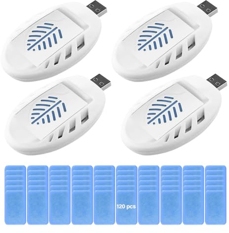 Nzkeuf Mückenstecker, 4 PCS Tragbare USB Elektrische Mückenschutz Killer mit 120 Mückenschutztabletten, Tragbare Steckdosen-Mückenschutz, Mückenabwehr Outdoor, für Wandern Outdoor Sommer Zuhause