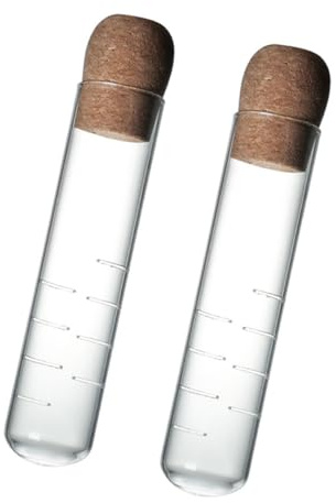 MOKKHNB Infusor de Té Portátil de Tubo Transparente Filtro y Resistente, Material Sintético, Pack de 2 Piezas Corcho para Uso en Casa y Restaurante