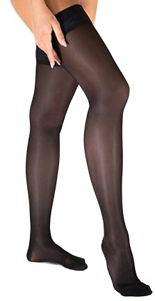 SEGRETA Strümpfe, 140 den, mittel-stark abgestufte Kompression, Schwarz, Größe 4, Damen, Frauen, Opaque, TIGHTS, Damen/Tights