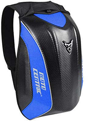 Eillybird woyufen Kohlefaser Motorrad Rucksack wasserdicht Hartschale Unisex Reitsack Hochleistungslokomotive Rucksack Turtle Bag Rot Grün Blau Schwarz
