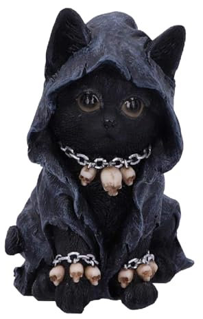 Nemesis Now Feline Dekofigur Sensenmann, Polyresin, schwarz, 16 cm