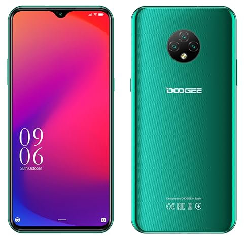 4G Smartphone Android 10 (2020), DOOGEE X95 Telephone Portable Debloqué, Ecran 6.52’’ HD + Waterdrop, Batterie 4350mAh Charge Rapide, 2Go+16Go, 13MP+2MP+2MP+5MP, GPS Reconnaissance de Visage Vert